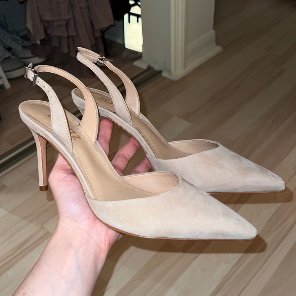 NWT Schutz Beautiful Soft Nude Light Beige Heels Size 9